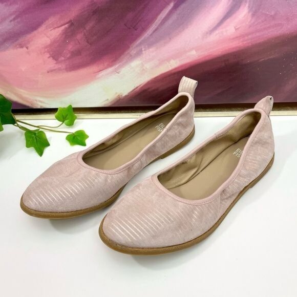 EILEEN FISHER Notion Ballet Flat In Goose Bump/light Gold Size 8.5 - Picture 3 of 10